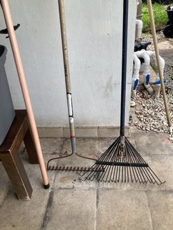 YARD RAKES - 1 HEAVY DUTY - 1 LIGHT RAKING -