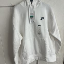 Nike Sweatshirt Mens Extra Large White Club Pullover Hoodie Sweater XL