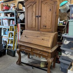 Vintage Wood Secretary Desk 