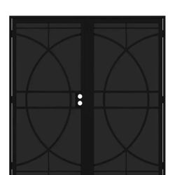 64-in x 81-in Black Steel Universa Mount Double Security Screen Door