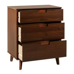 Used Walker Edison Sonoma 3-Drawer Solid Wood Walnut Dresser