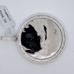 925 Silver  With Moissanite Diamond Picture Pendant 
