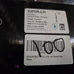 Summerain Shower Rail With Head And Handshower In Matte Black