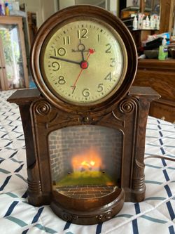 Vintage 1960s fireplace electric clock