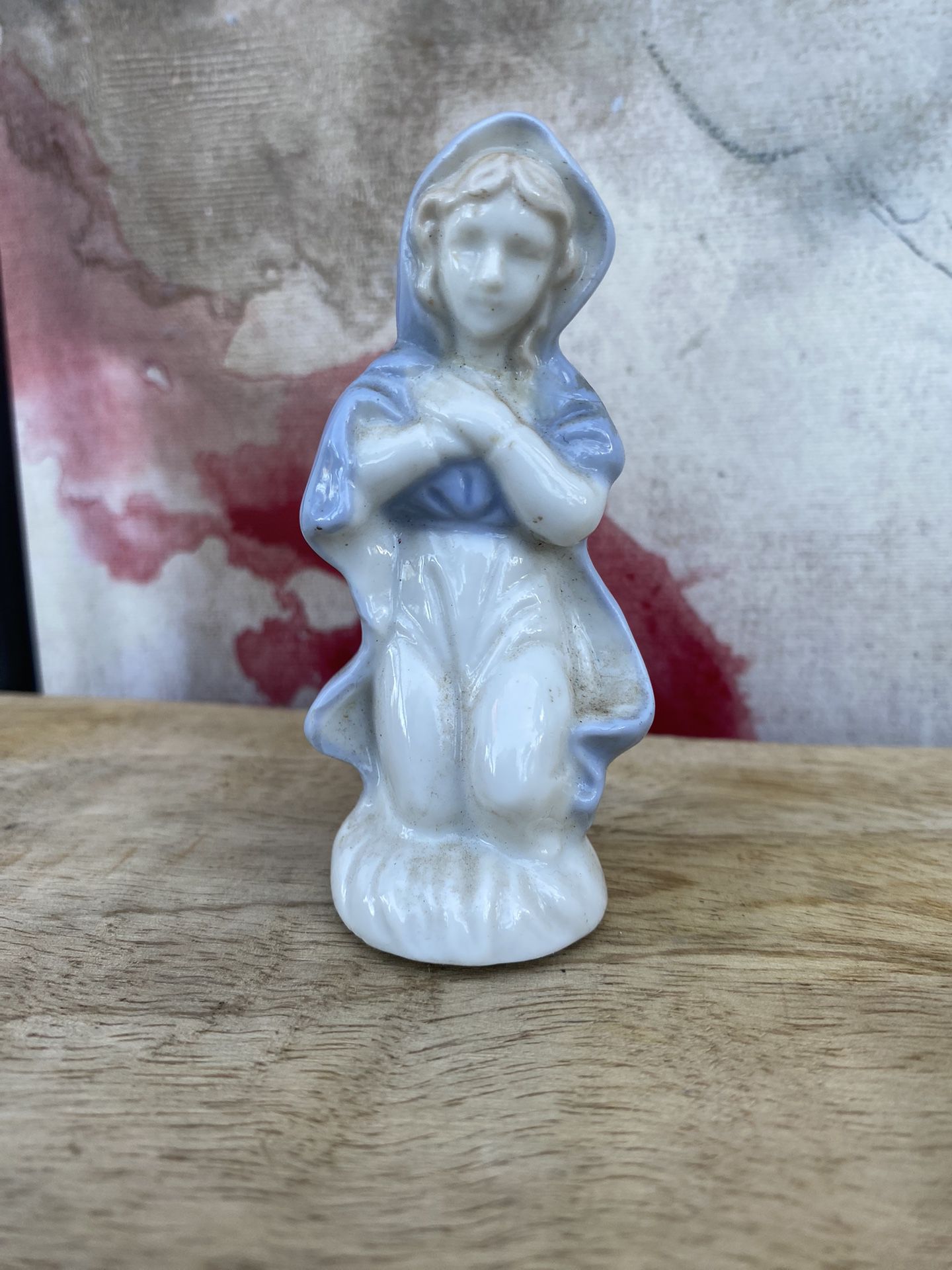 Vintage Blue And White  Holy Family 
