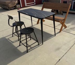 Patio Metal Table With 2 Metal Chairs For Indoor/ Outdoor