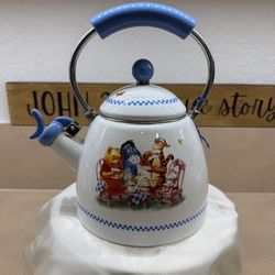 Disney Winnie the Pooh & Friends Simply Pooh Teapot Kettle Enamel Whistling
