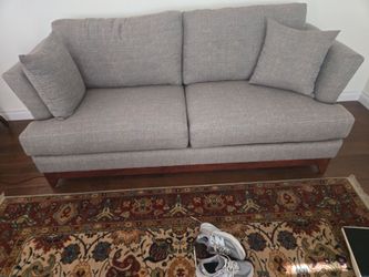 Modern Gray and Blue Sofa