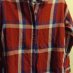 Ladies Small Petite Old Navy Boyfriend Long Sleeve Shirt 