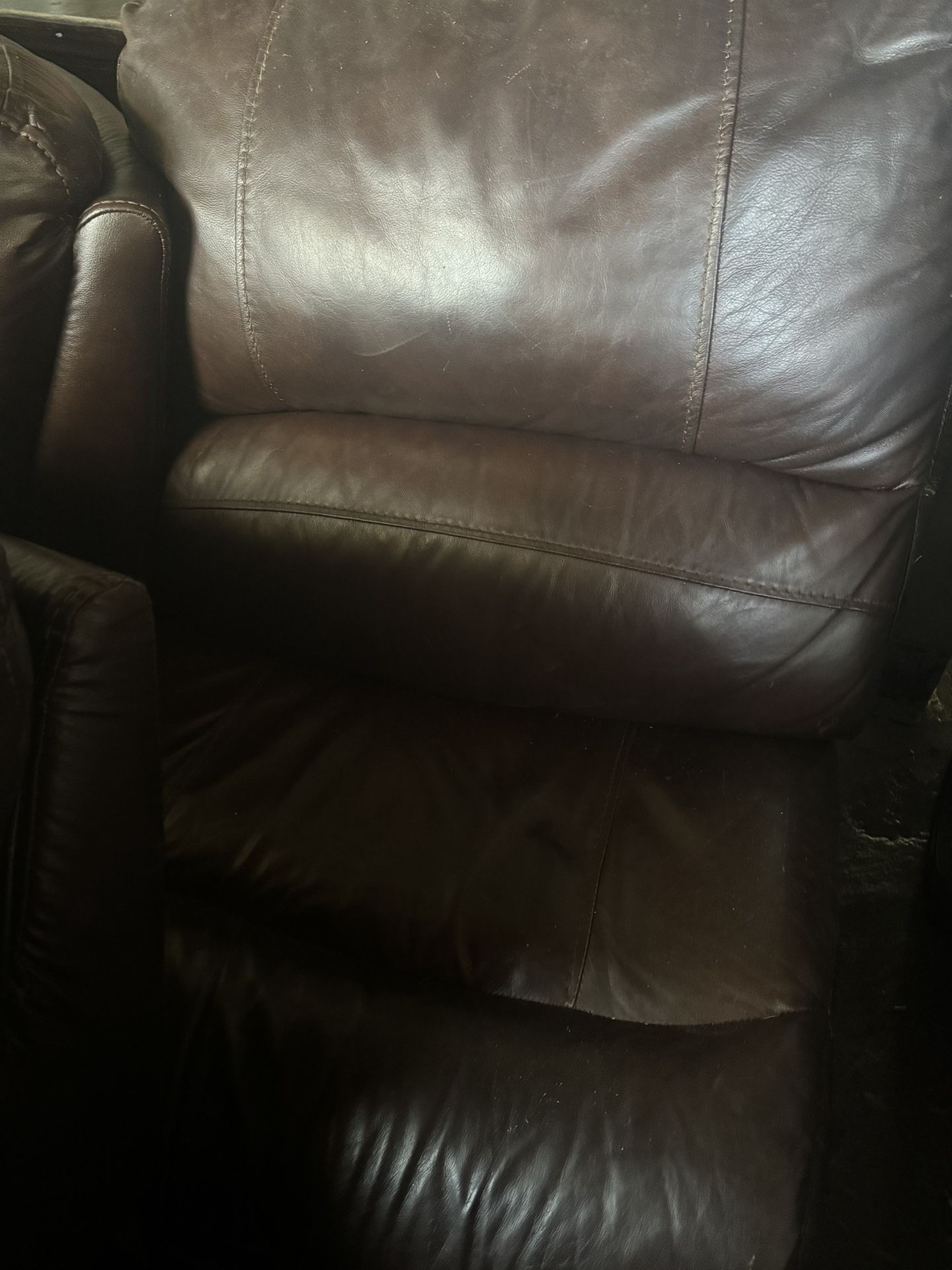 Leather Couch Set With Reclining Seats