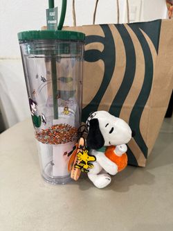 Starbucks x Peanuts Cold Cup Tumbler with Snoopy Keychain