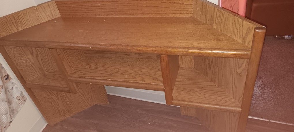 Multi-Purpose Light Brown Furniture – Desk or Vanity – $100