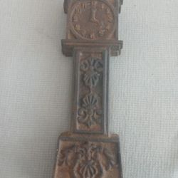Old Metal Small Clock Bank