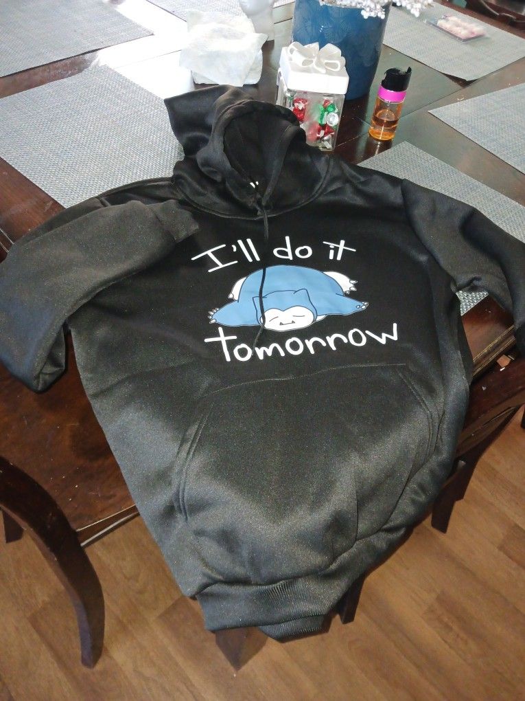 Pokimon Snorlax Hoodie Black Large, New!