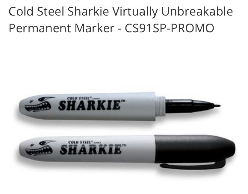 new Cold Steel Tactical Sharkie Marker Pen Thick Effective Self Defense Food Uber Grub Hub Neck Pen Pocket Pen Defense
