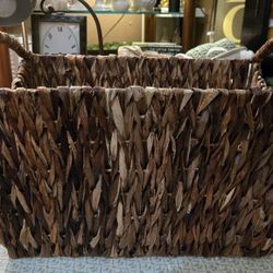 Large Ristic  Banana Leaf Basket With Handles