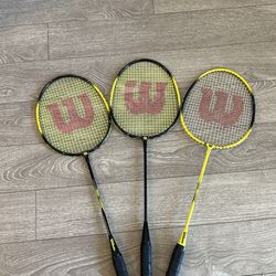 3 Wilson Badminton Racquets 