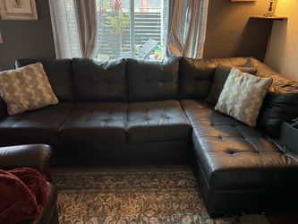 Black sectional couch sofa