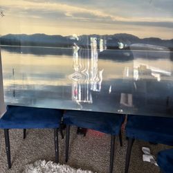 Wall picture & 4 Chair Set