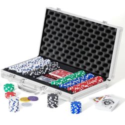 Poker Chips,300 Pcs Poker Set with Aluminum Travel Case,11.5 Gram Poker Chips Set for Texas Holdem Blackjack Gambling