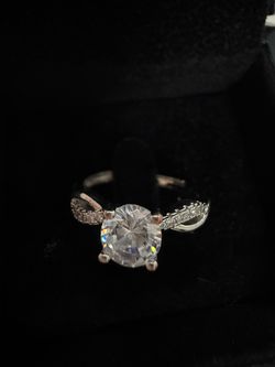 Moissanite Ring 1ct Silver Adjustable Sizing Engagement Promise used