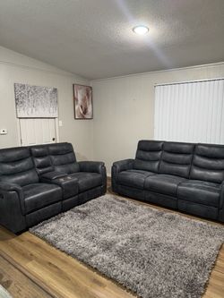 Reclining Sofa & Loveseat Set with Rug Included