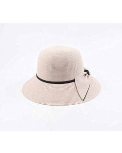Light Pink Sun Hat Women Wide Brim Straw Hat Foldable Beach Hat UV UPF 50+