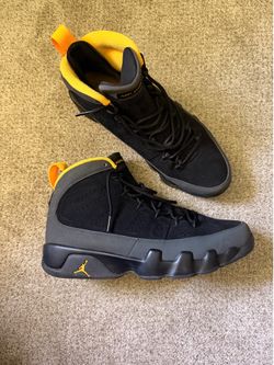 Jordan 9 retro dark charcoal university gold