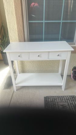 White Console Table with 3 Drawers