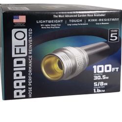 New In Box Hose Rapid Flo Light Weight Tough Kink-Resistant Garden Hose 5/8 in 100 ft -