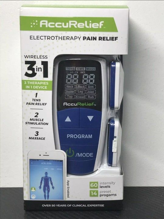 AccuRelief Electrotherapy Pain Relief Wireless 3 In1Pad Exp 07/2024 SEALED