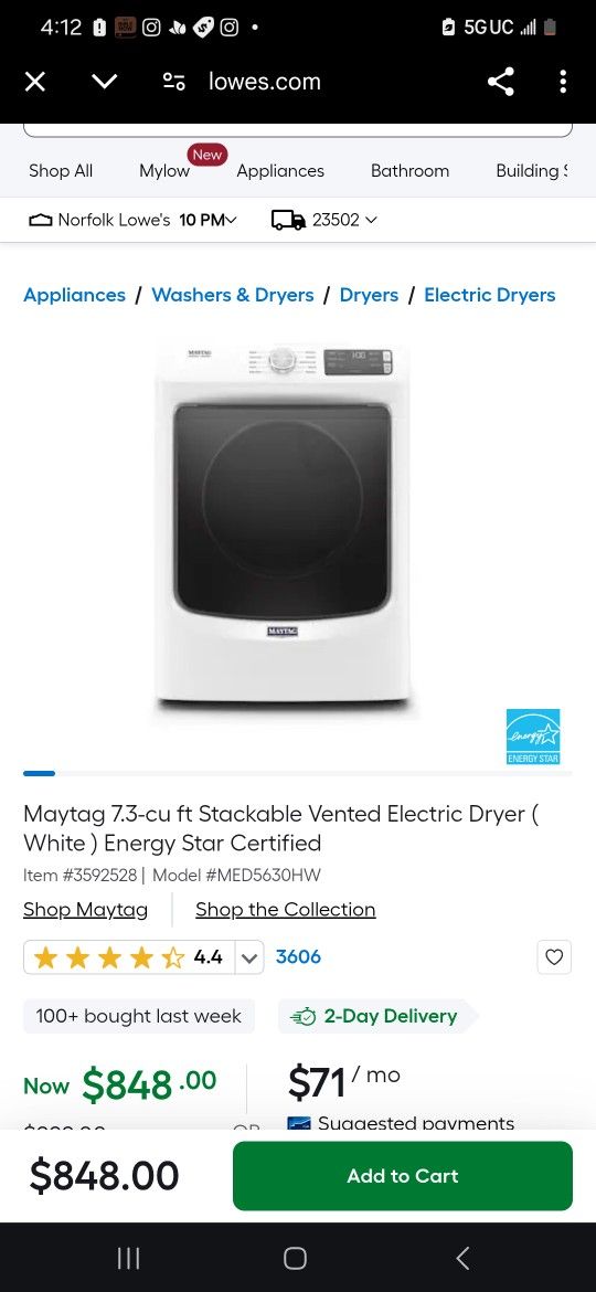 Maytag 2024 Washer & Dryer Set