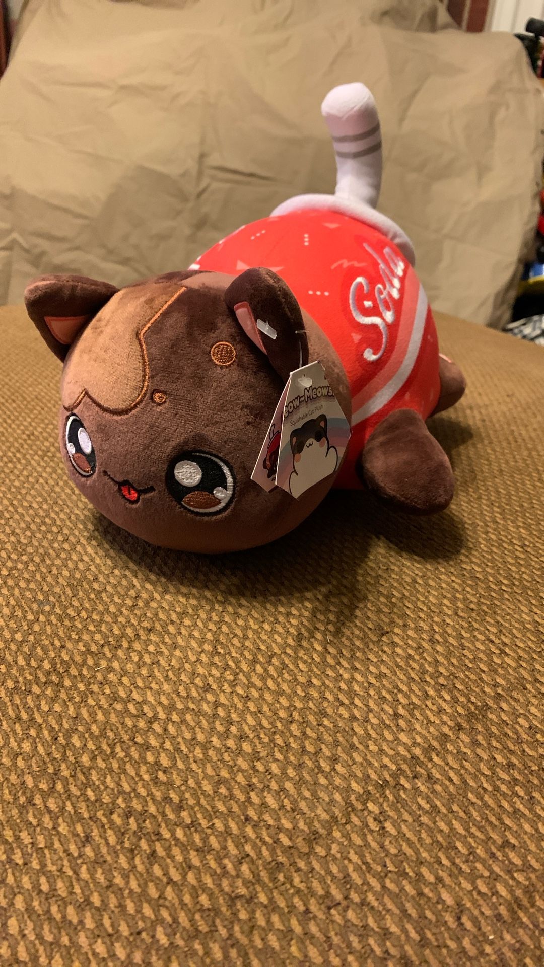 Aphmau Soda Cat Meemeows Plush Toy Catface Full Size 11".
