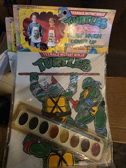 1989 Teenage Mutant Ninja Turtles Apron And Paints