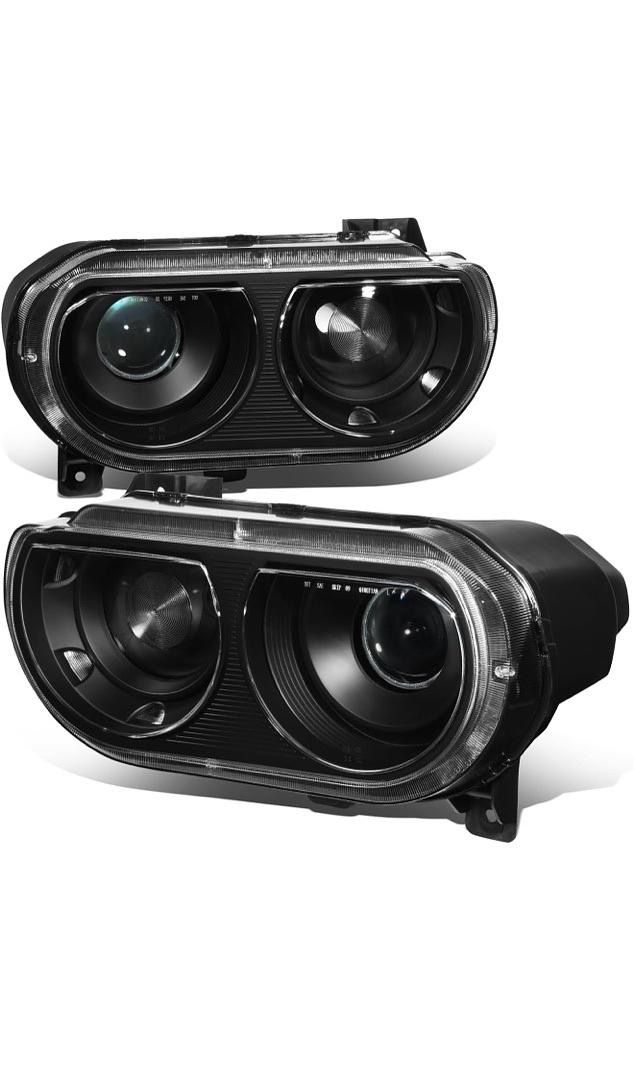 08-14 Dodge Challenger Black Housing Headlights Luces negras