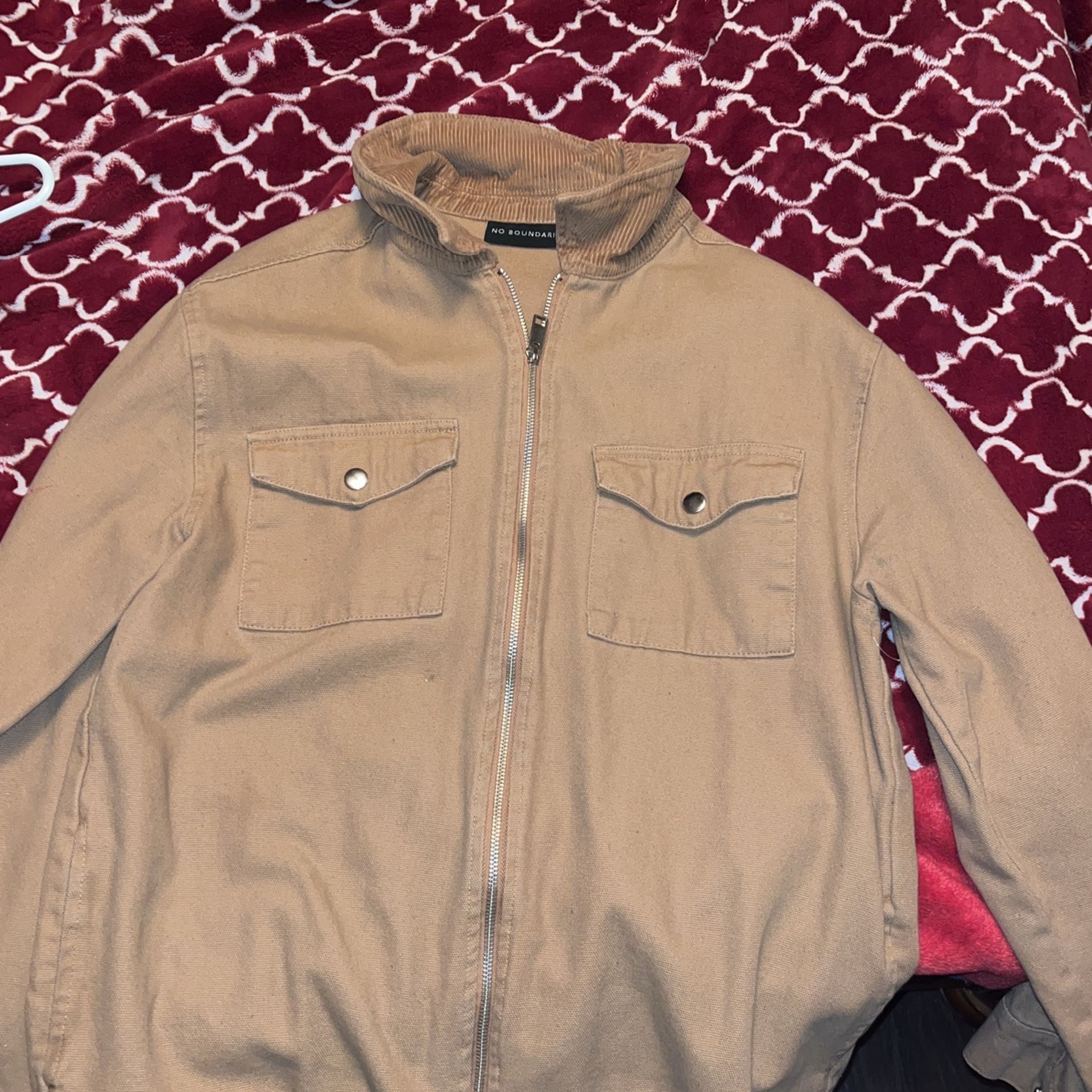 Brown Leather Flannel Jacket