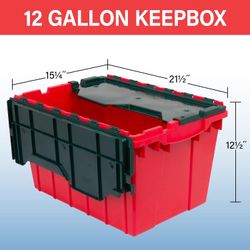 Akro-Mils Keepbox 12 Gal Storage Container W/ Attached Lid
