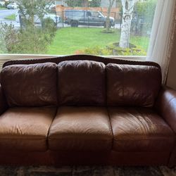 Leather Sofa and Loveseat 