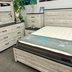 Weekend Blow Out Deal😱Gorgeous Grey Wood 5pc Bedroom Furniture Set Available Now Only $899😱
