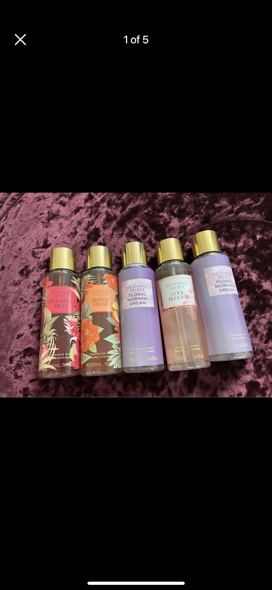 5 Victoria Secret Body Spray Mist 