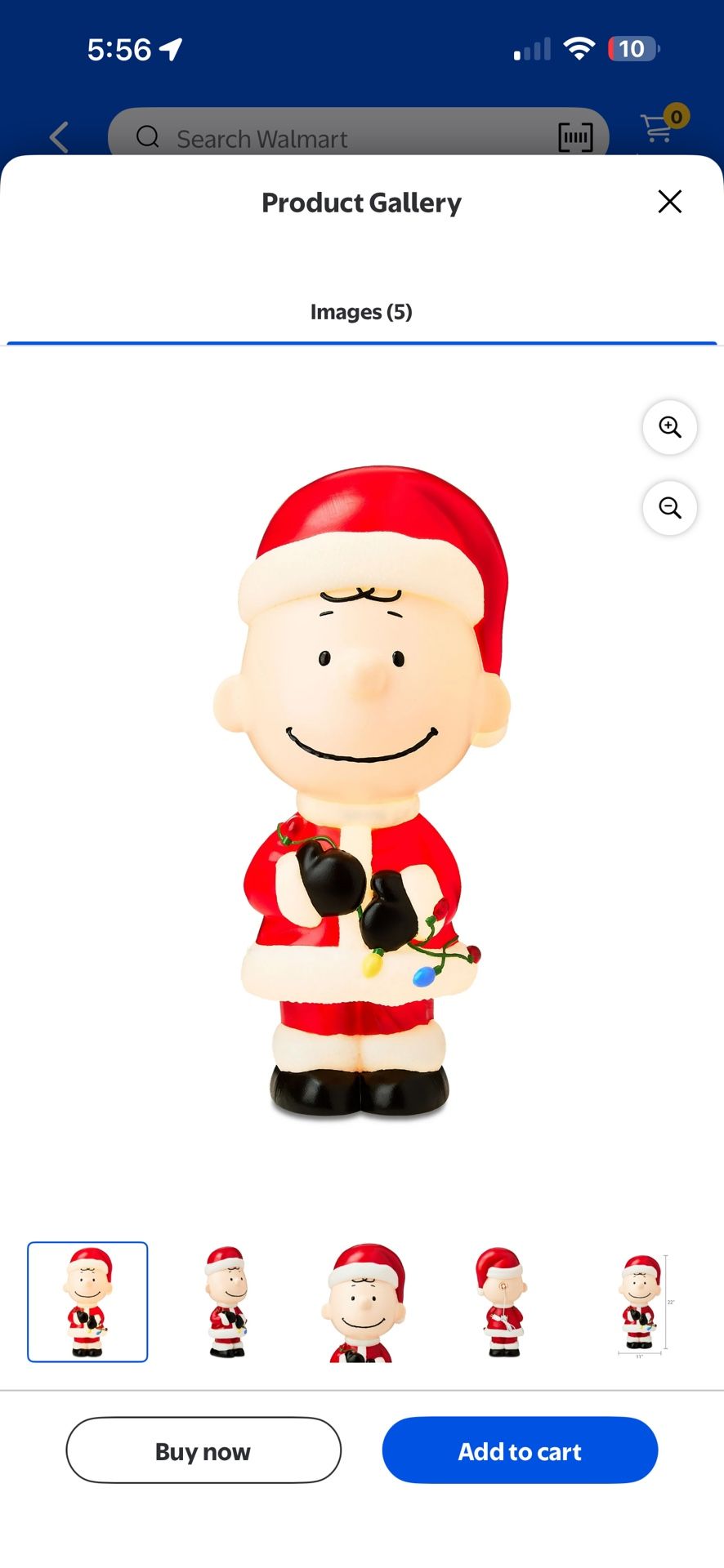 Christmas Blow Mold Outdoor Decor Charlie Brown Santa Peanuts In Hand HARD FIND
