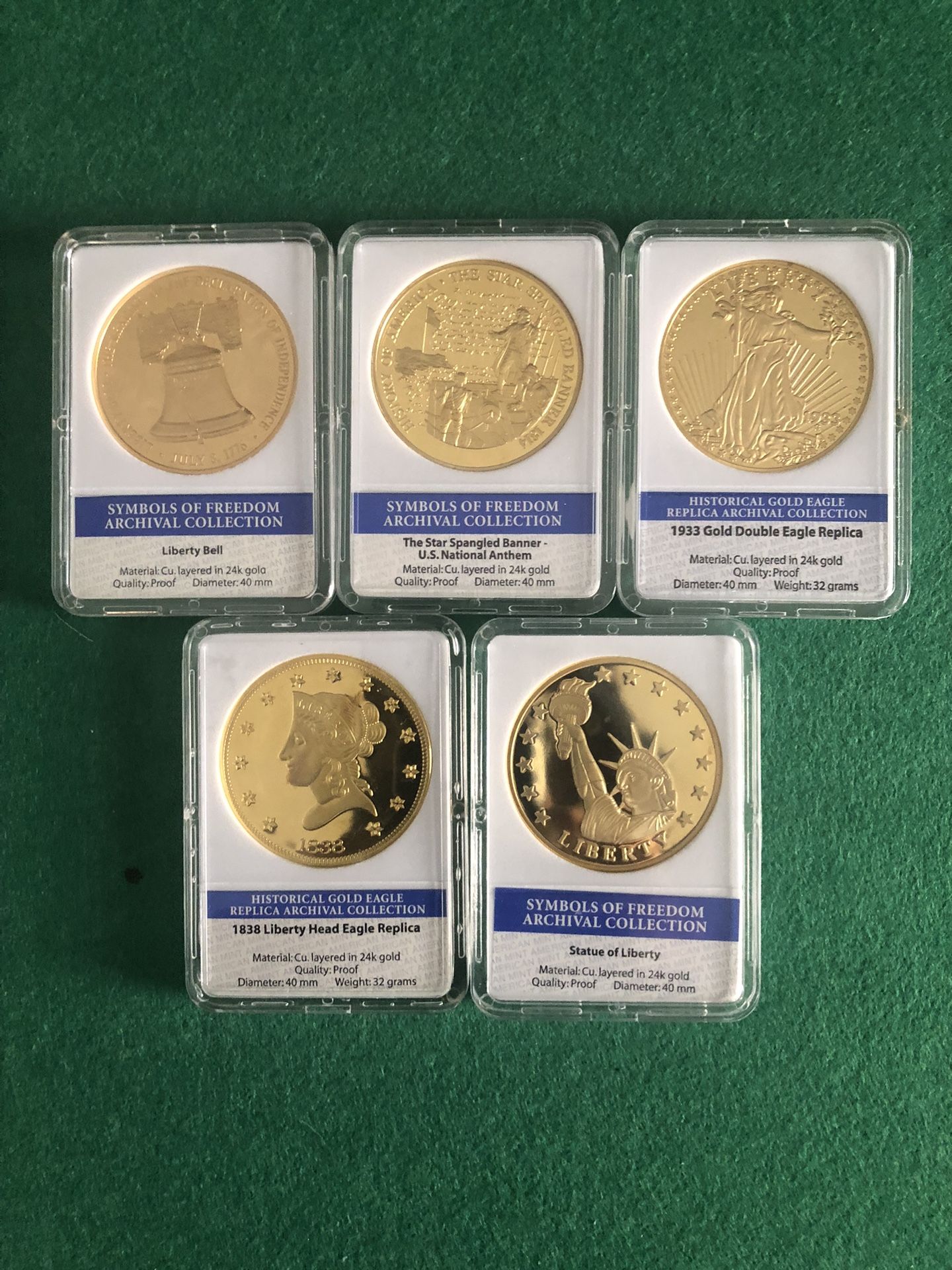Beautiful 24/k Gold Plated Coins