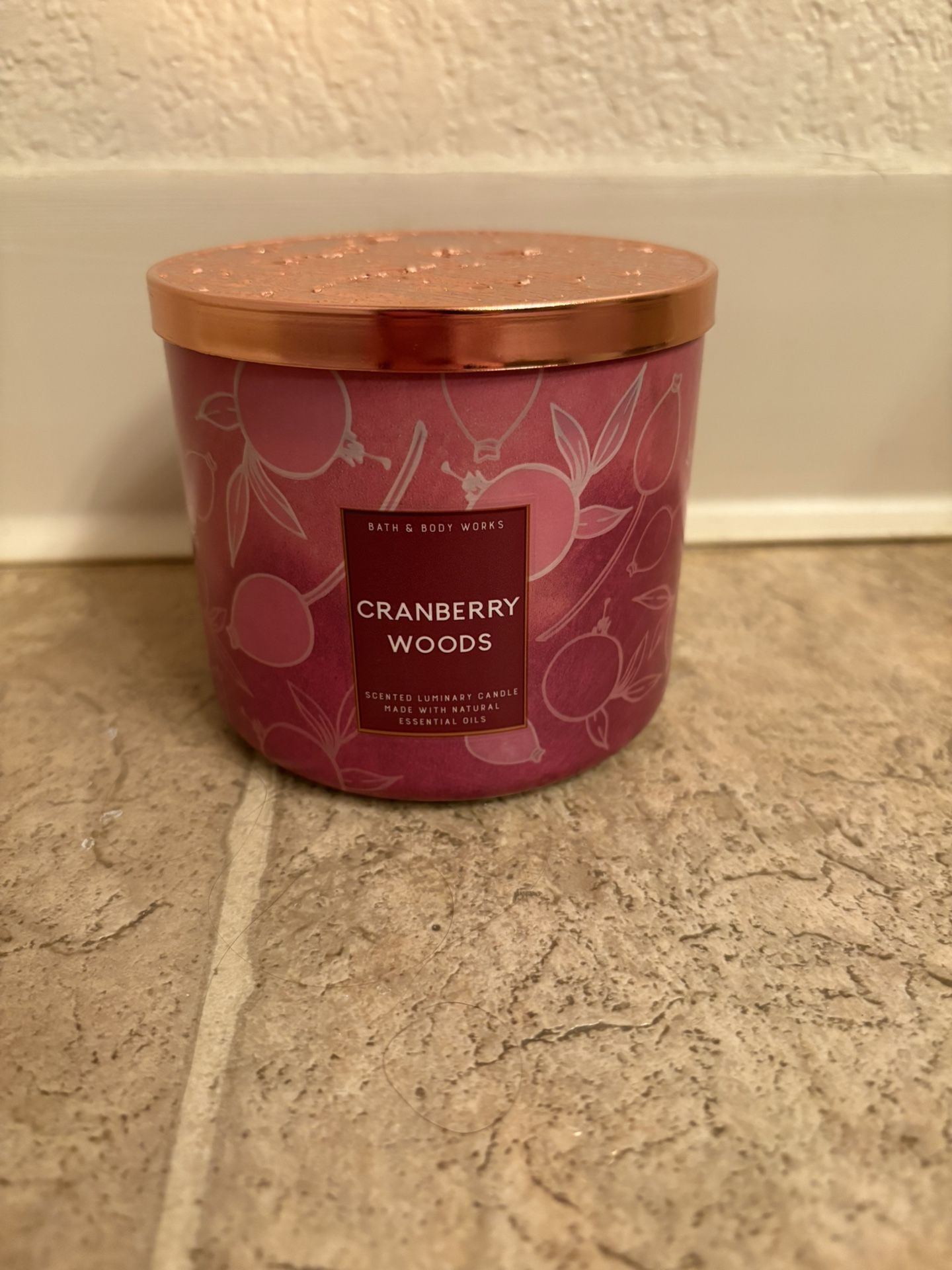 Bath & Body Works “Cranberry Woods” 3-Wick Candle 14.5 oz, 411 g (NEW, NEVER USED)
