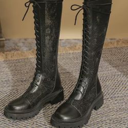 Lace Military Boots 