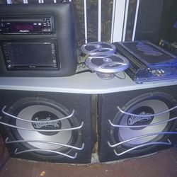 Old school pimp My Ride stereo system  complete with CD player and amp. And All components are made by the same manufacturer
