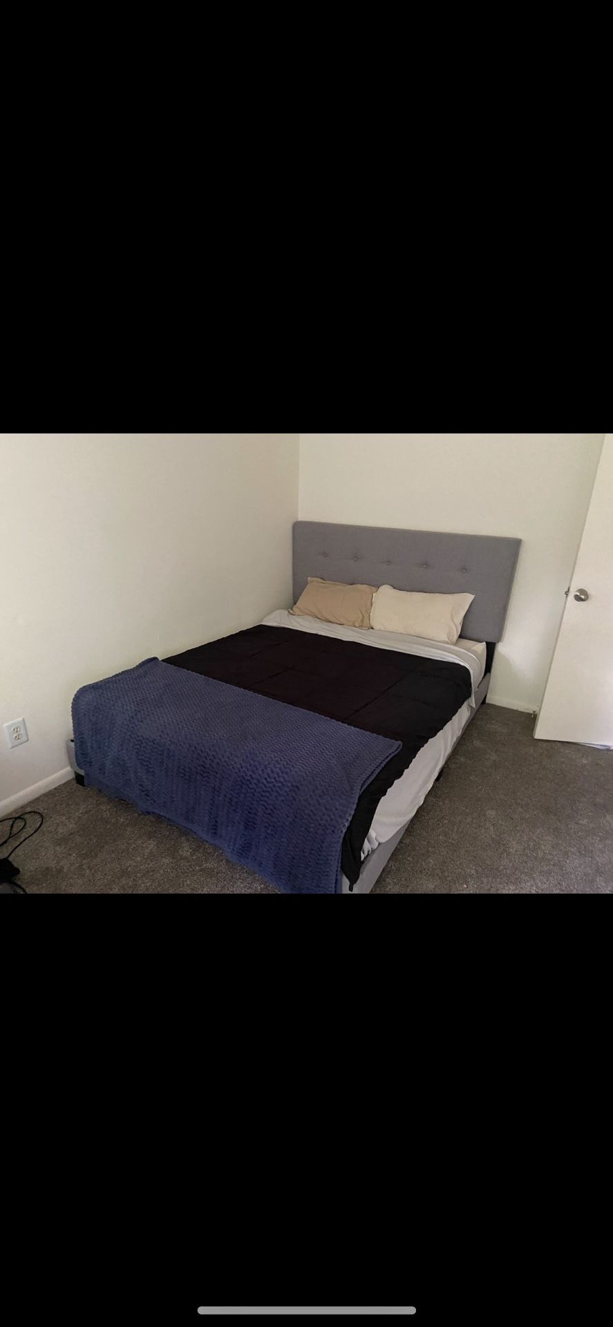 6/29/25 Storage Cleanout - Gray Queen bed Frame, Mattress Optional
