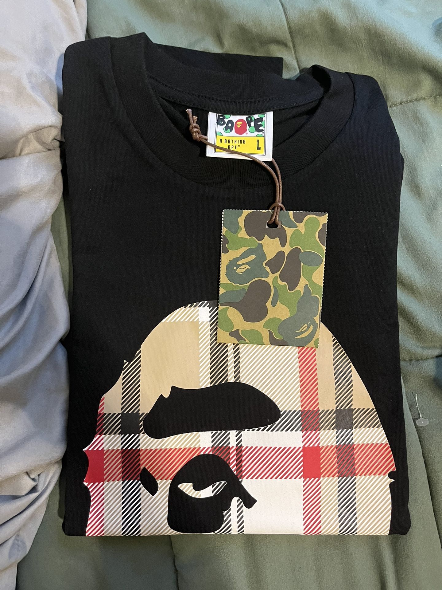 Bape x Burberry shirt Size L **Brand New**