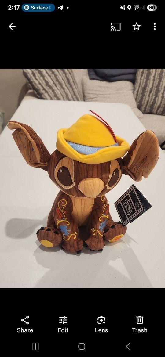 BRAND NEW! Stitch Crashes Disney Pinocchio Plush - Limited Release