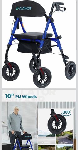 Rollator Walker with 10" Wheels