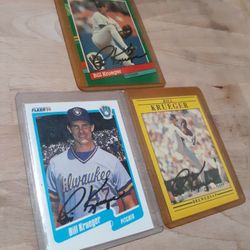 Bill Krueger Autographed Baseball Cards
